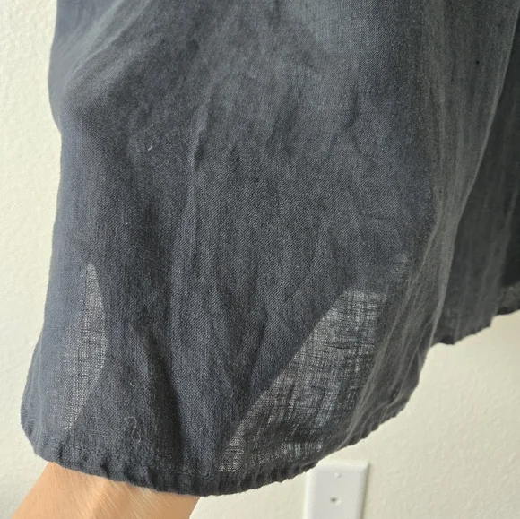 CP Shades Lara Black Midi Shirt Dress Lagenlook Boho Relaxed Size Medium - Picture 13 of 15